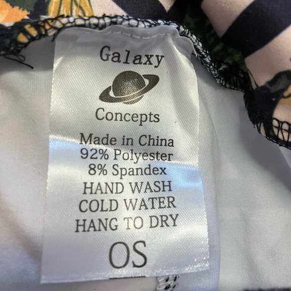 Galaxy By Harvic Yellow and Black Leggings Bold Stretchy Design - Picture 4 of 4